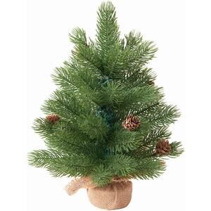 Mini Christmas Trees Frazer Fir 11.6 Inch Artificial Green Burlap Bases